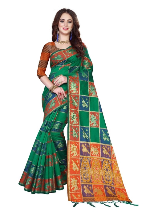 Generic Women's Kanjivaram Silk Saree with Blouse