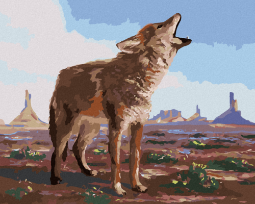 Zuty - Paint by Numbers - HOWLING COYOTE (D. RUSTY RUST), 40x50 cm
