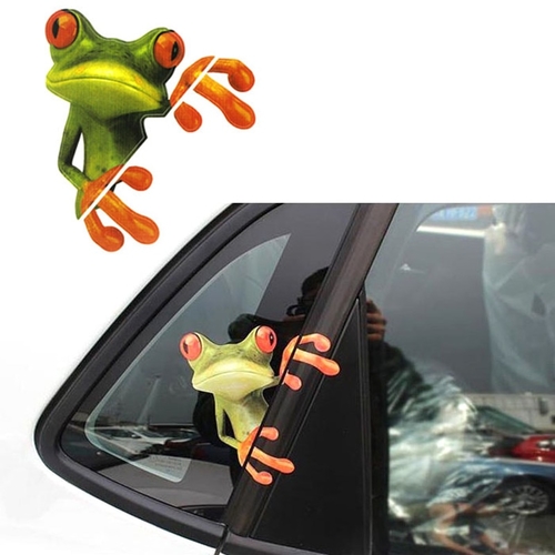 3D Peep Frog Funny Car Stickers Truck Window Decal