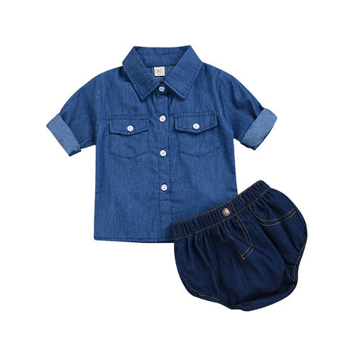 Newborn Infant Baby Girl Denim Outfit Clothes