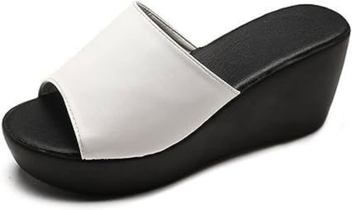 Women's Elevate Comfortable Black Wedges Sandals (Size-UK-8)