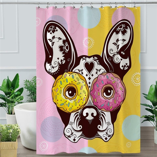 Funny Donuts Pug Shower Curtain