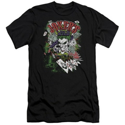 Trevco Batman-Jokers Wild - Short Sleeve Adult 30-1 Tee - Black- Extra