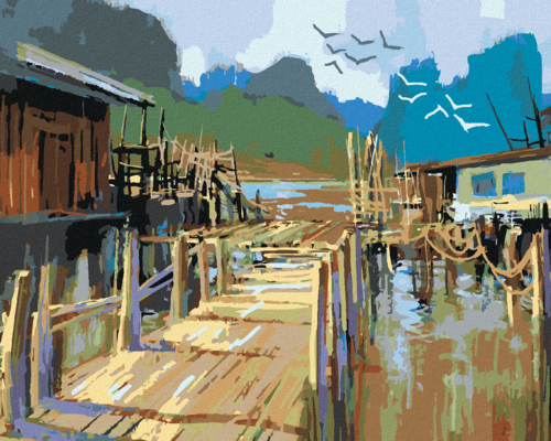 Paint by Numbers - FISHING HUTS