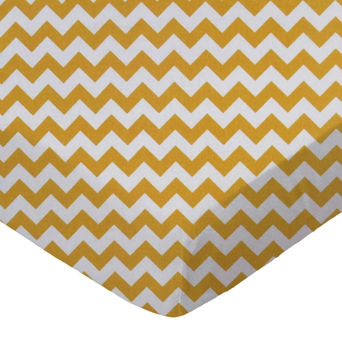 SheetWorld Fitted Crib Sheet - 100% Cotton Woven - Gold Chevron