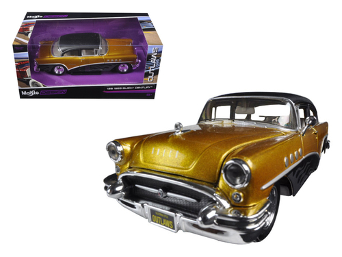 1955 Buick Century Gold/Black \Outlaws\" 1/26 Diecast Model Car by