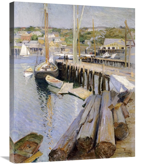 30 in. Fish Wharves - Gloucester Art Print - Willard Leroy Metcalf