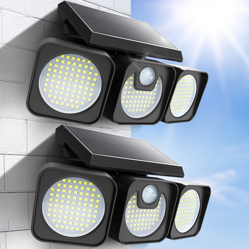 Solar Flood Light Outdoor 218 LED 2000LM;  6500K - 270°Adjustable 3