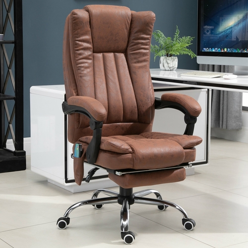 Vinsetto Vibration Massage Office Chair Faux Leather Recliner with