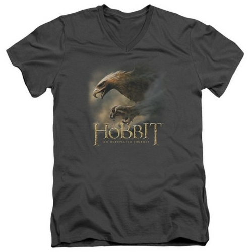 Trevco The Hobbit-Great Eagle Short Sleeve Adult V-Neck 30-1 Tee- Char