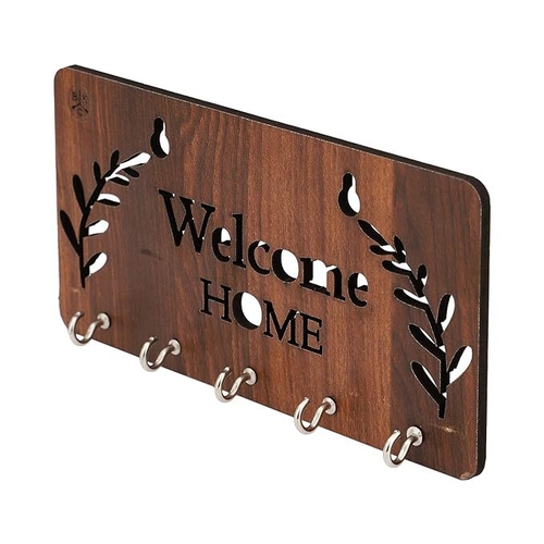 Wooden Key Holder for Home Decor Classic with 5 Hooks Wall Mount 1 Pcs