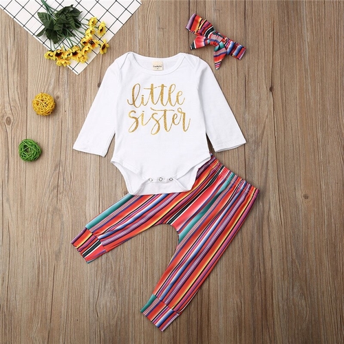 Pudcoco Autumn 3PCS Newborn kids Baby Girl Cotton