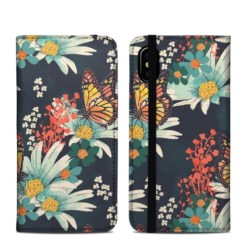 DecalGirl AIPXFC-MONARCHG Apple iPhone X Folio Case - Monarch Grove