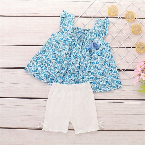 AU Toddler Kids Baby Girl Casual Floral Dots Tops