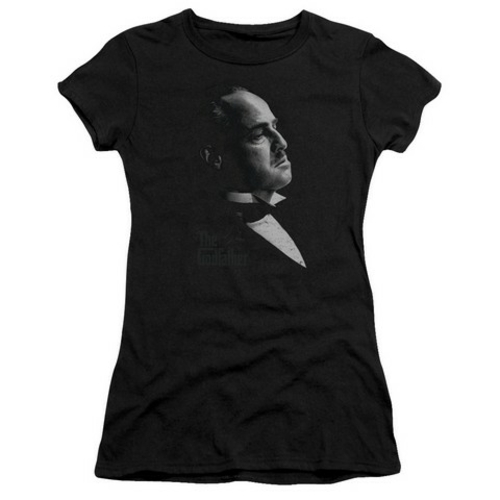 Trevco Godfather-Graphic Vito Short Sleeve Junior Sheer Tee, Black