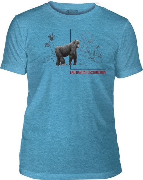 The Mountain 10557809156 Blue Habitat Gorilla Adult Classic Tee - 4XL