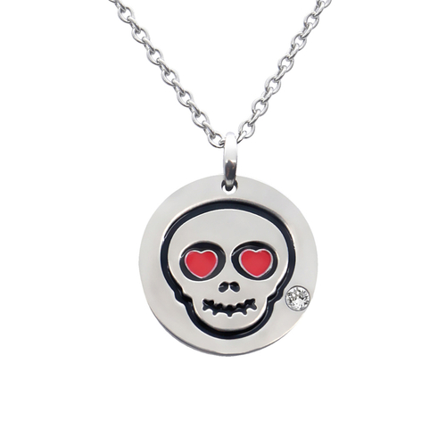 Love Skull Emoji Necklace With Swarovski Crystal