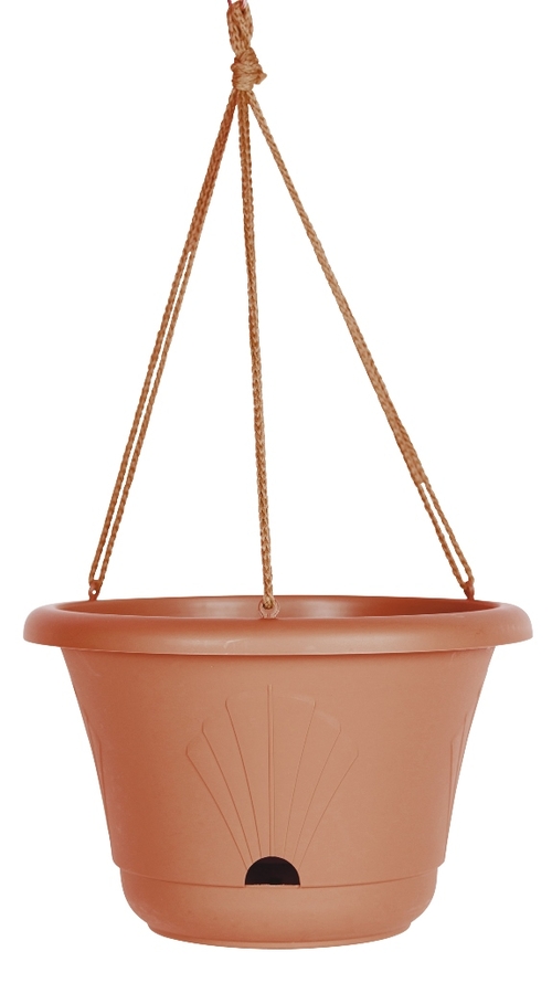 Bloem LHB1346 13 in. Lucca Self Watering Hanging Basket, Terra Cot