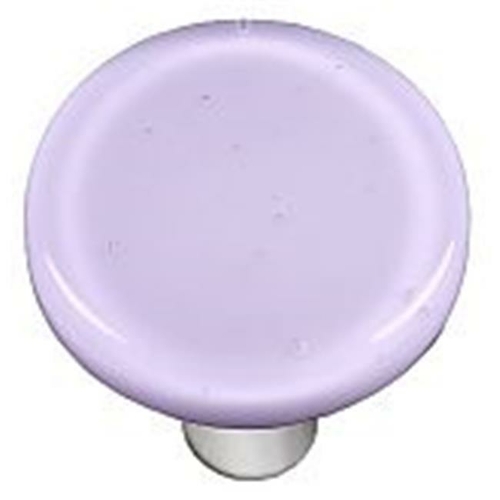 Hot Knobs HK1034-KRA Neo-Lavender Round Glass Cabinet Knob - Aluminum 