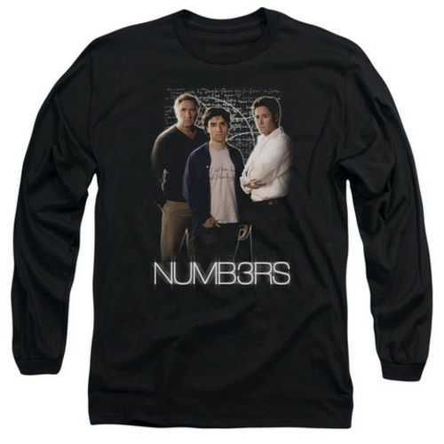 Trevco Numbers-Equations - Long Sleeve Adult 18-1 Tee - Black- 2X