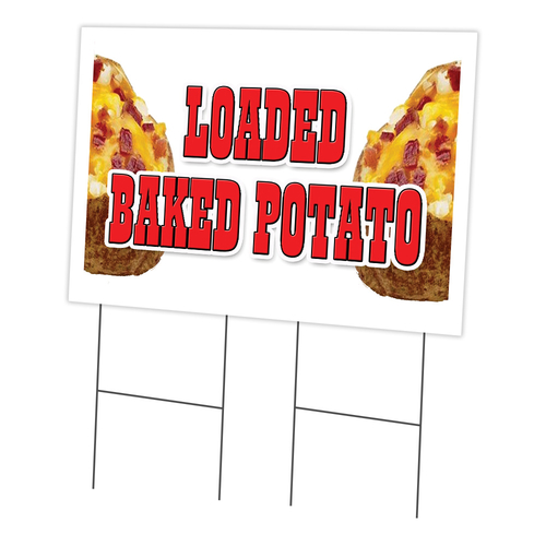 SignMission C-2436 Loaded Baked Potato 24 x 36 in. Loaded Baked Potato