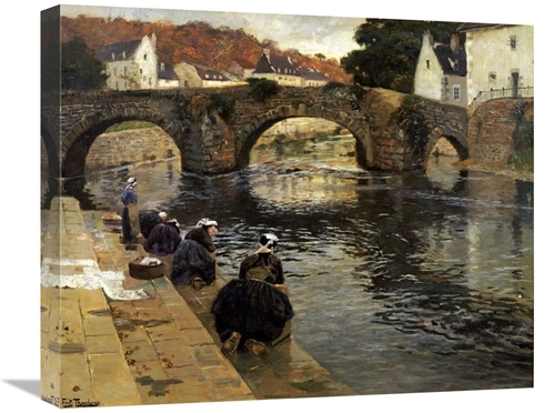 Global Gallery GCS-268576-22-142 22 in. Washerwomen in the Morning at 