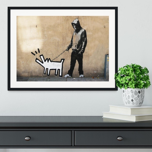 Banksy Keith Haring Dog Framed Print