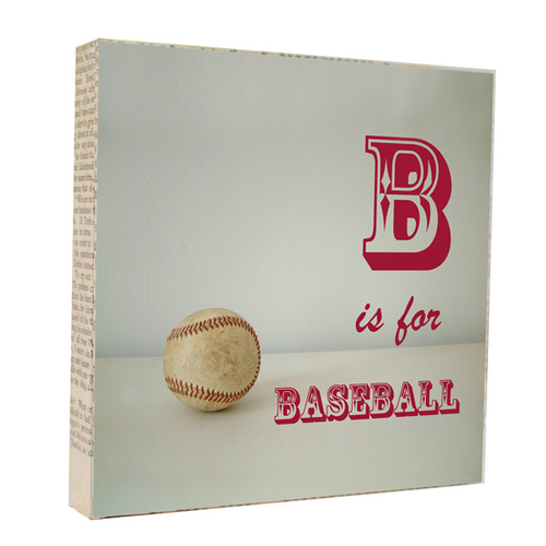 B is for Baseball 5x5 Art Block