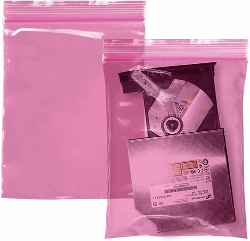 Pack of 1000 Pink Anti-Static Seal Top Bags 3 x 5. Zipper bags 3x5