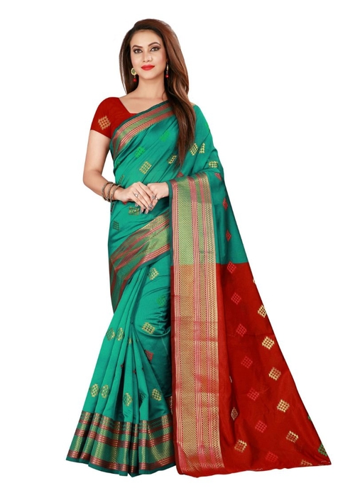 Generic Women's Poly Silk Saree with Blouse