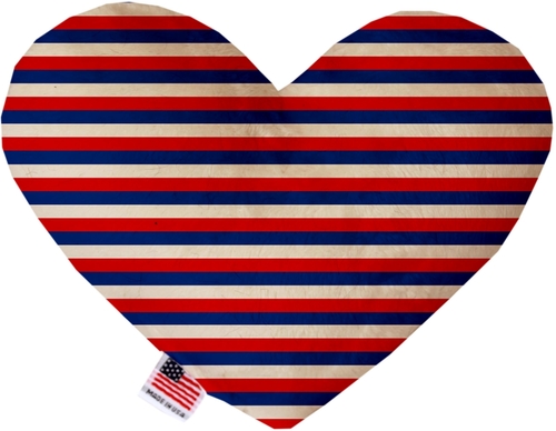 Mirage Pet 1142-CTYHT8 Patriotic Stripes Canvas Heart Dog Toy - 8 in.