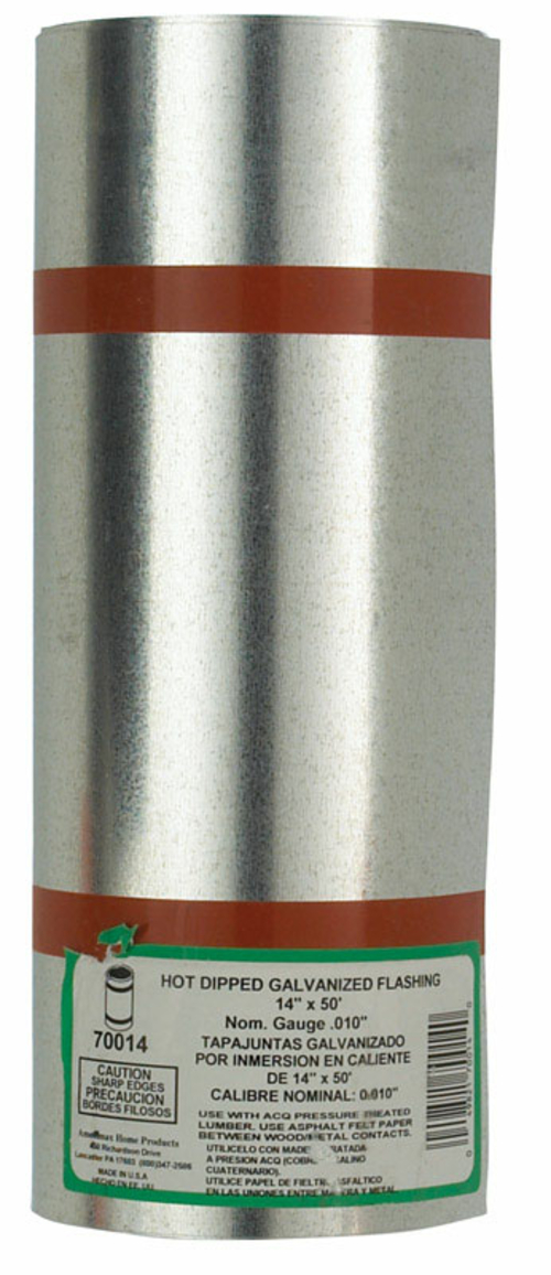 Amerimax Home Product 70014 14 in. x 50 ft. Flashing Galvanized Standa