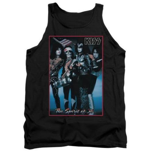Trevco Kiss-Spirit Of 76 Adult Tank Top, Black - XL