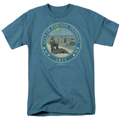 Trevco Parks & Recreation-Distressed Pawnee Seal Short Sleeve Adult 18