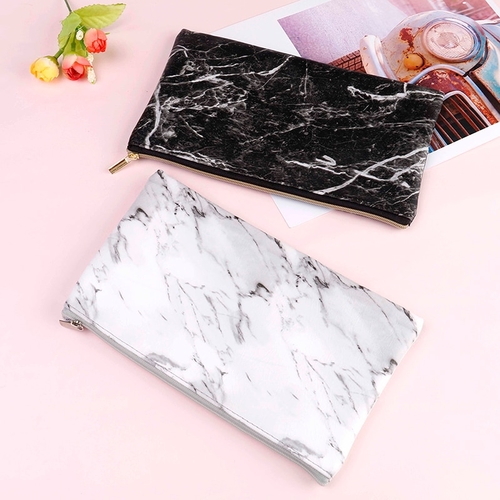 1pc PU Pencil Case Cosmetic Bag Multifunctional