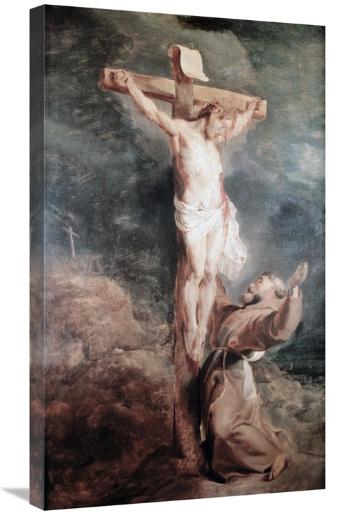 Global Gallery GCS-279924-30-142 30 in. Saint Francis Before the Cruci