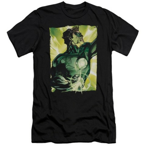 Trevco Green Lantern-Up Up Short Sleeve Adult 30-1 Tee, Black - La