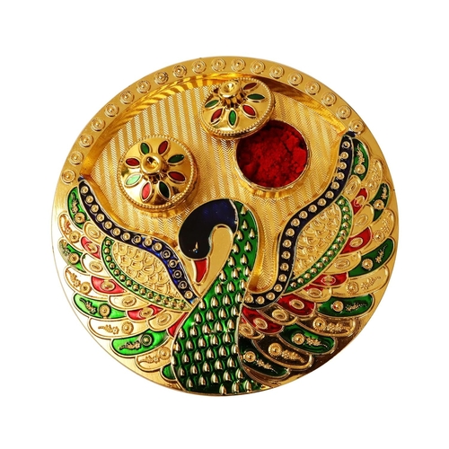 Traditional Handcrafted Gold Plated Haldi kumkum Chandhan Holder 