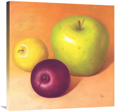 Global Gallery GCS-112931-3030-142 30 x 30 in. Two Apples & A Plum Art