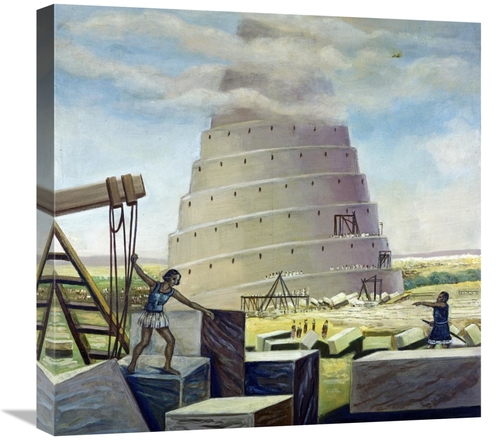 Global Gallery GCS-276719-22-142 22 in. Building the Tower of Babel Ar