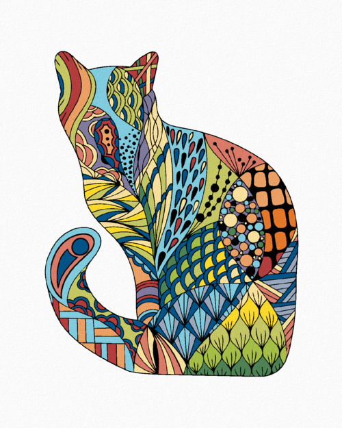 Paint by Numbers - MANDALA CAT II