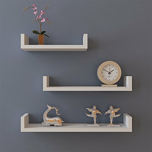 Set of 3 Floating Display Shelves Ledge Bookshelf