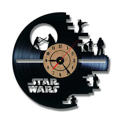 STAR WARS DESIGN HANDMADE VINYL RECORD WALL CLOCK FAN GIFT