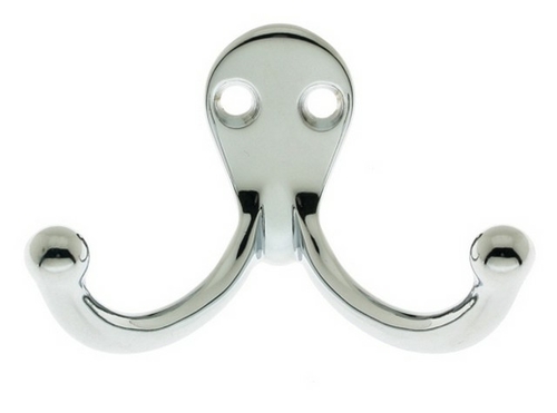 Idh by St. Simons 17016-026 Solid Brass Double Hook, Polished Chro