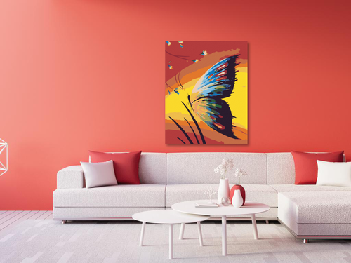 Paint by Numbers - BUTTERFLY IN THE GRASS DURING SUNSET