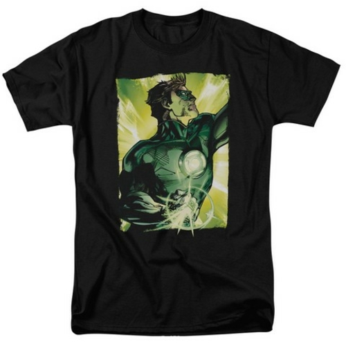 Trevco Green Lantern-Up Up Short Sleeve Adult 18-1 Tee, Black - Sm