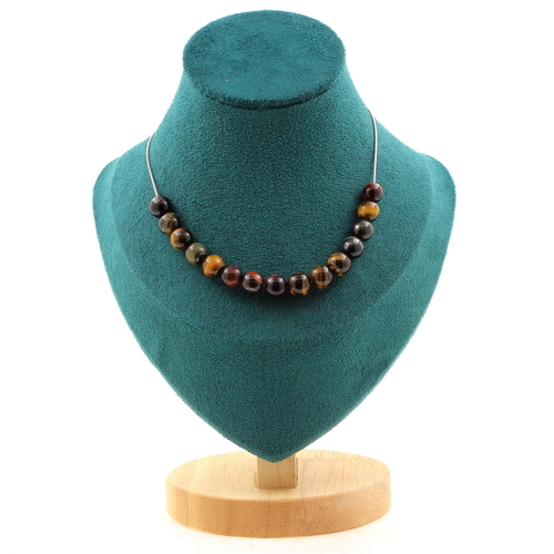 Tiger Eye Mix colors 8 mm 15 beads necklace