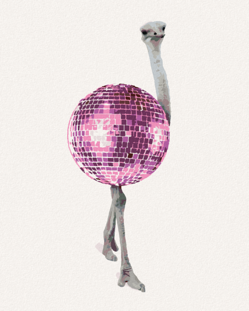 Paint by Numbers - OSTRICH AS A DISCO BALL