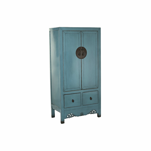 Cupboard DKD Home Decor Turquoise Metal Elm wood (89 x 52 x 180 cm)