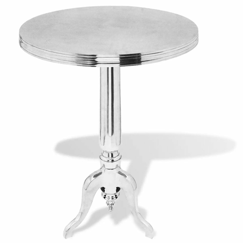 Side Table Round Aluminum Silver